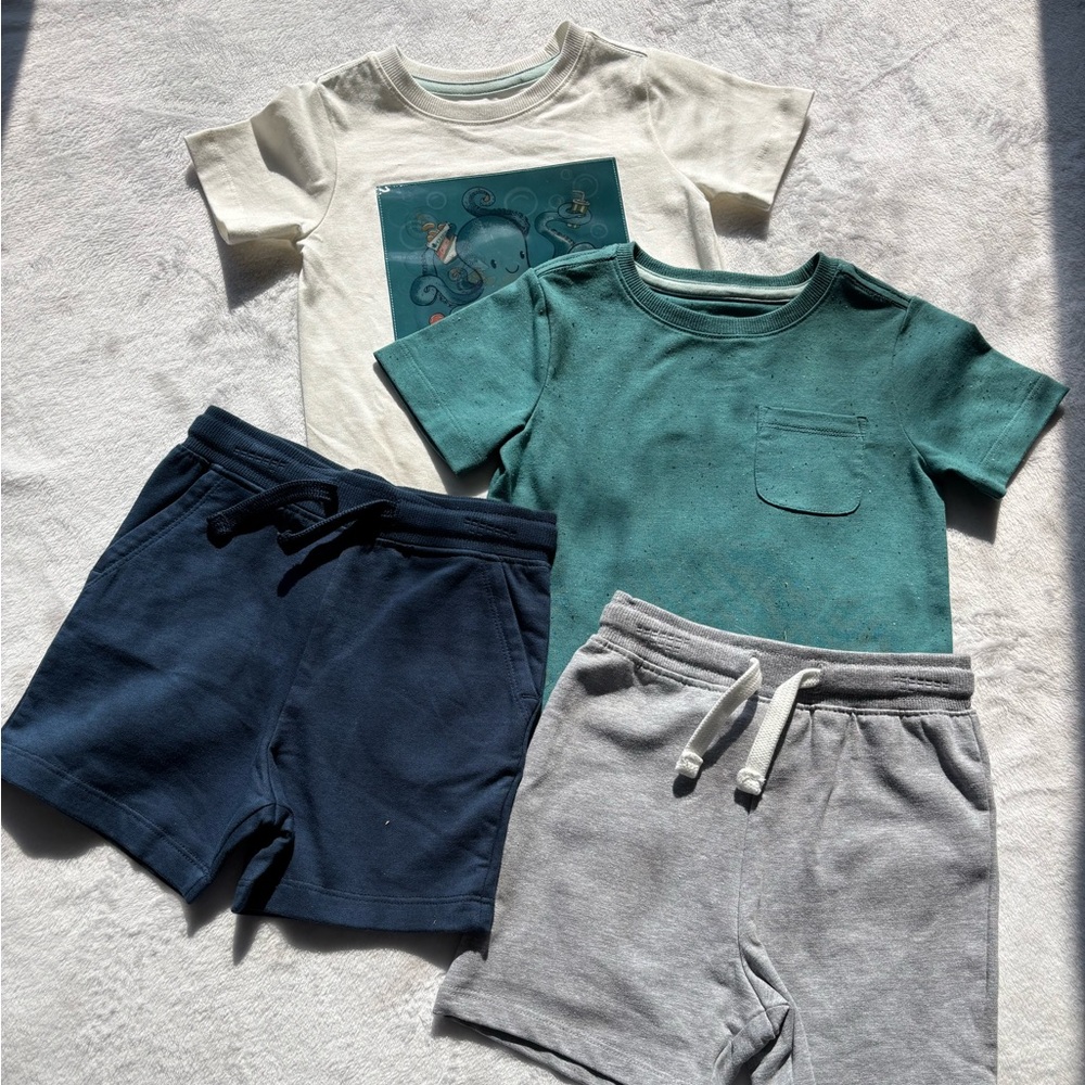 Boys Size 2T Clothing Bundle Shirts & Shorts Summer Outfit Set